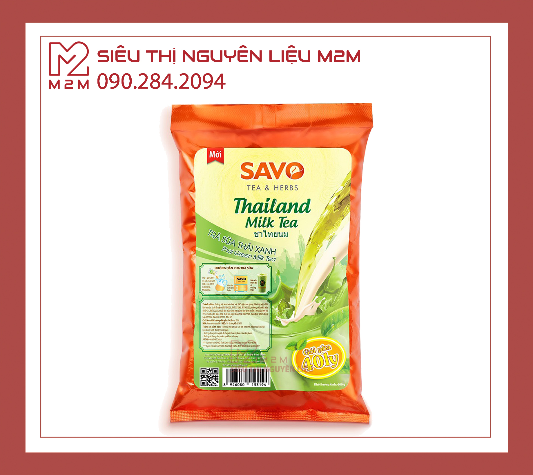 Trà Sữa Thái Xanh SAVO 600gr
