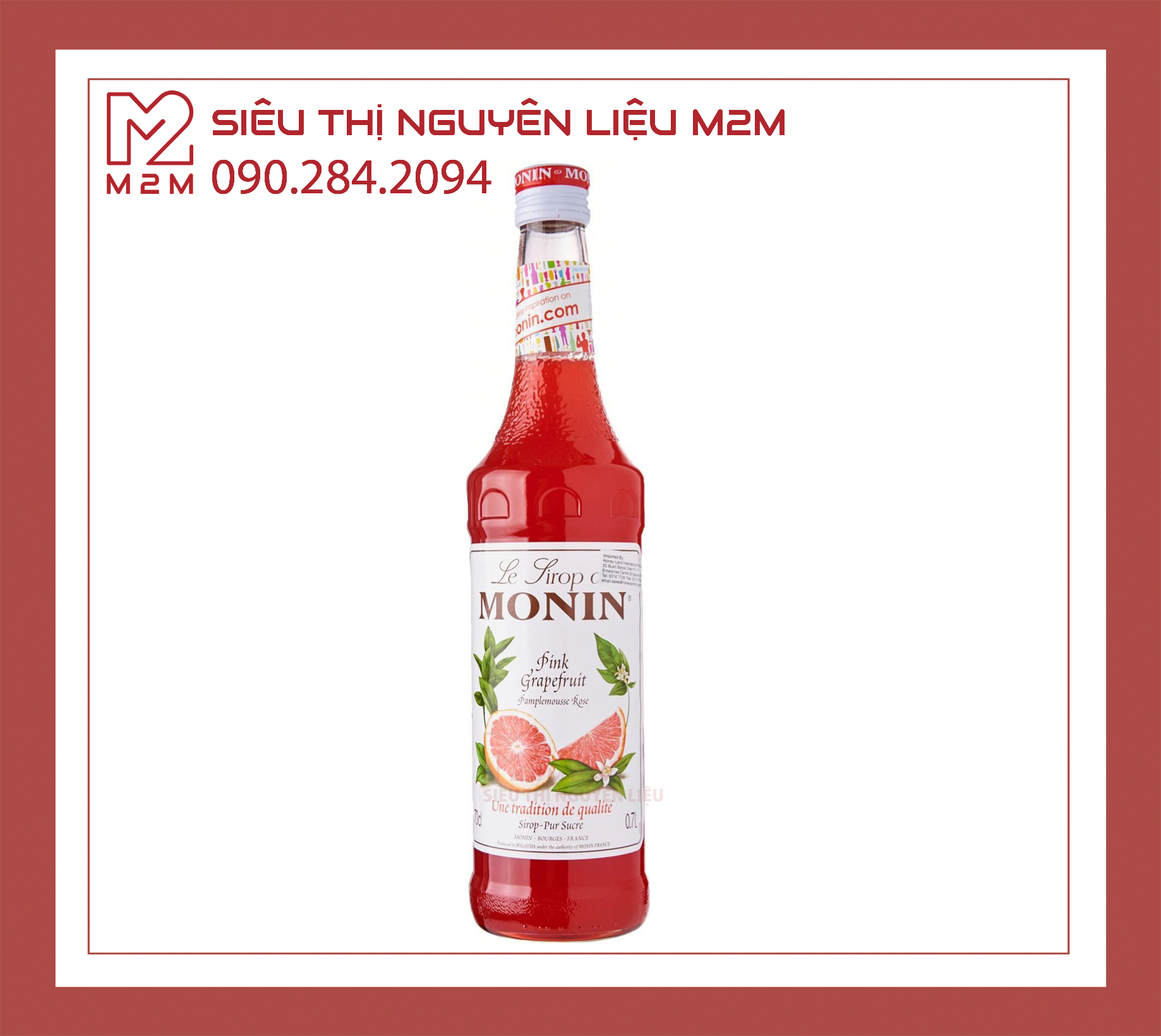 Syrup Monin Pink Grapefruit (Bưởi Hồng) 700ml