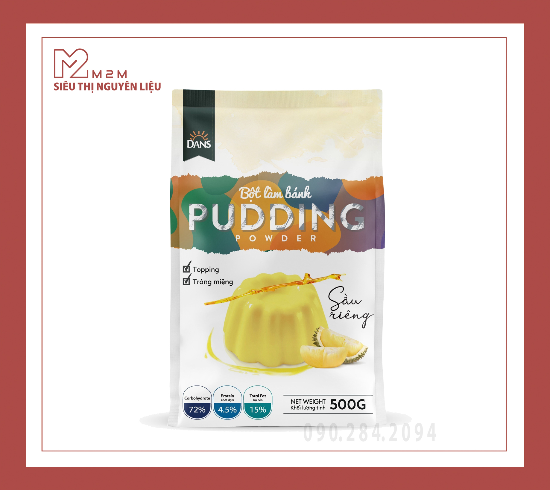 Bột pudding sầu riêng Dans 500gr