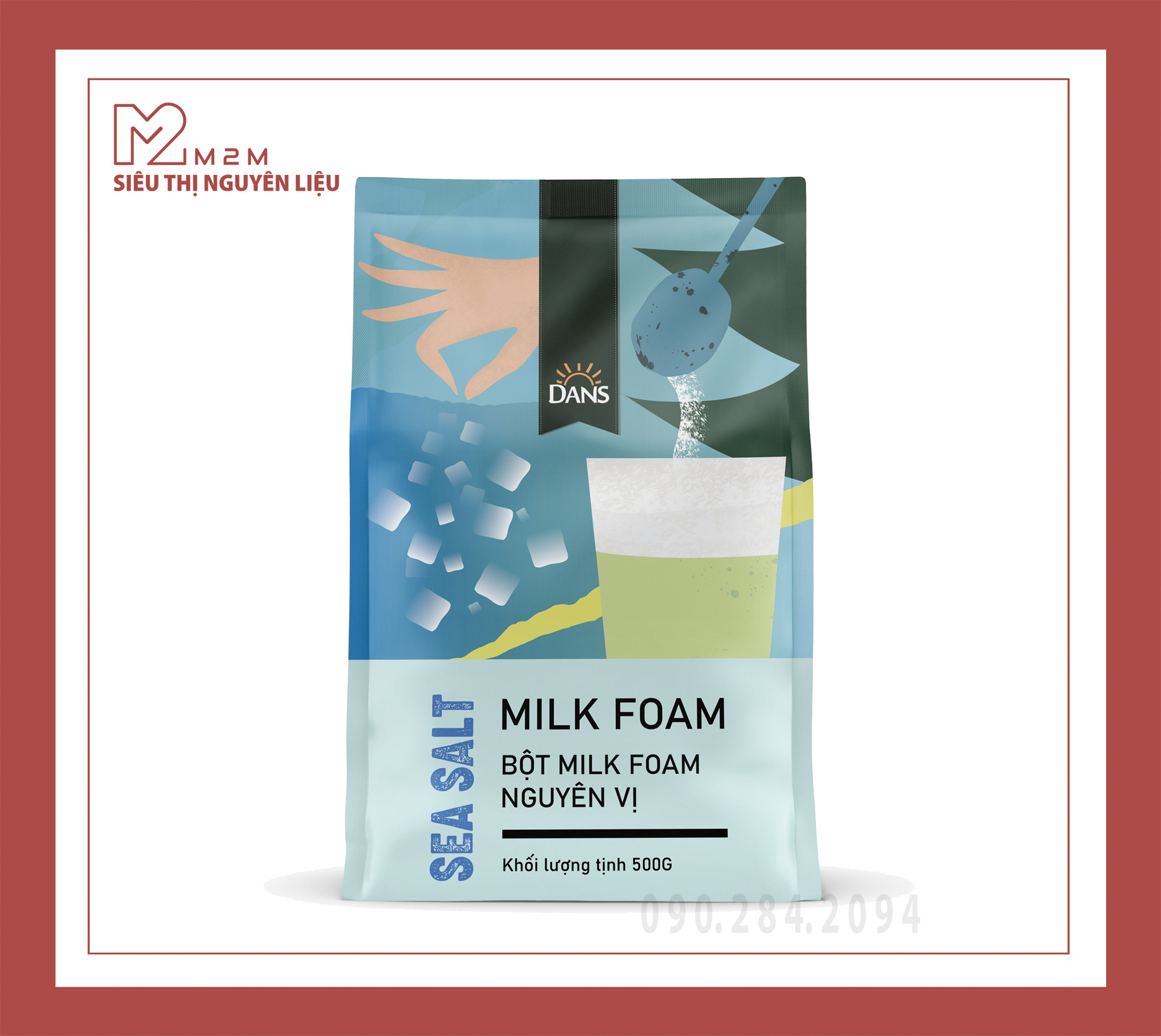 Bột Milk Foam Nguyên Vị muối biển DANS 500gr