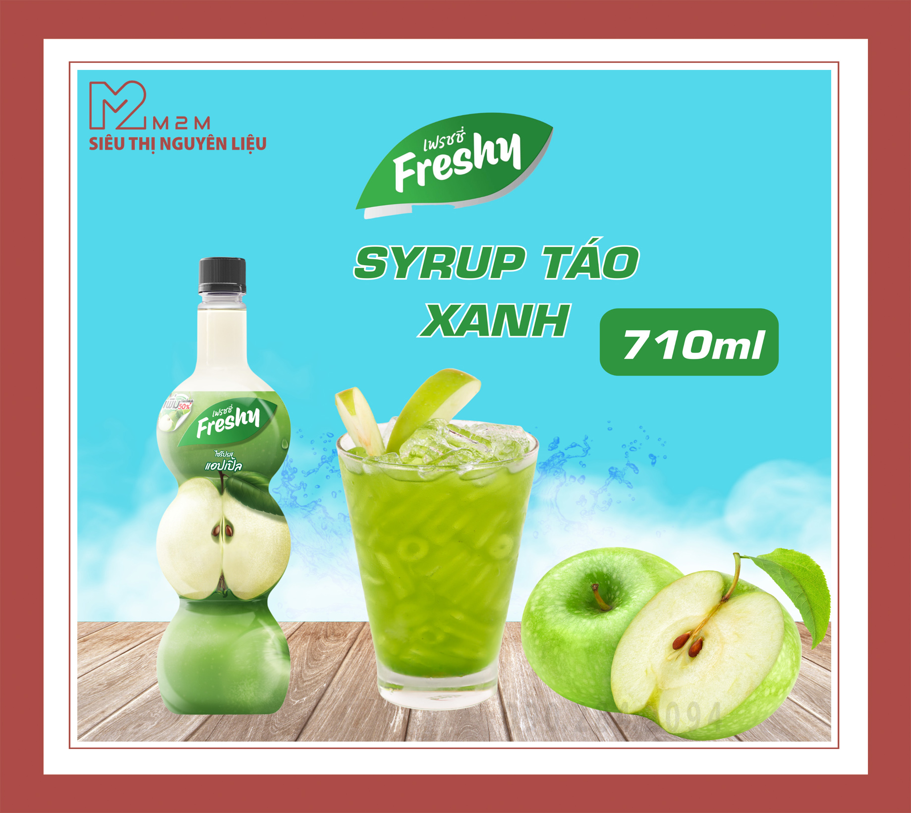 Syrup táo xanh Freshy 710ml